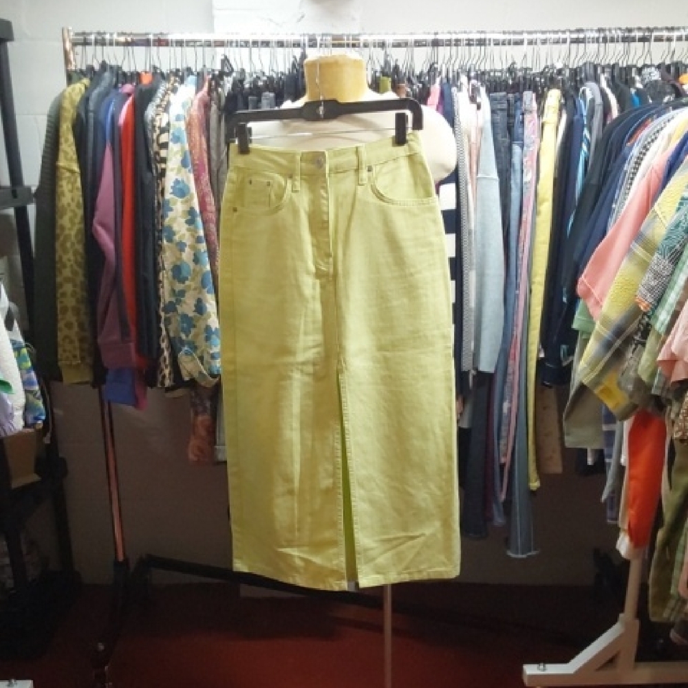 Lime Green Denim Skirt
